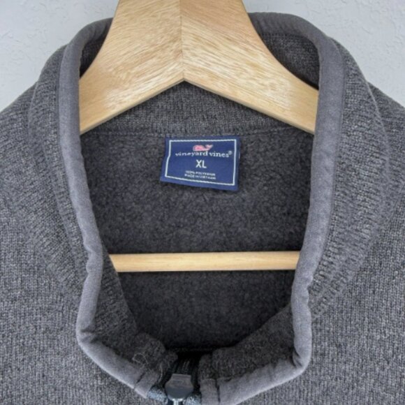 Vineyard Vines Kansas City Chiefs Fleece Full-Zip Men’s Sweater Vest XL Gray - Picture 3 of 14